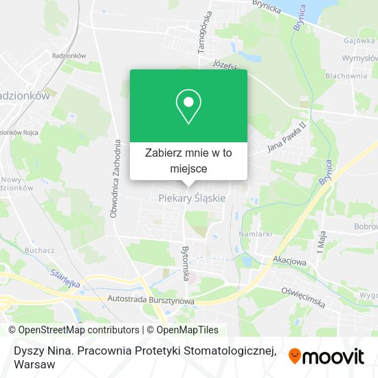 Mapa Dyszy Nina. Pracownia Protetyki Stomatologicznej