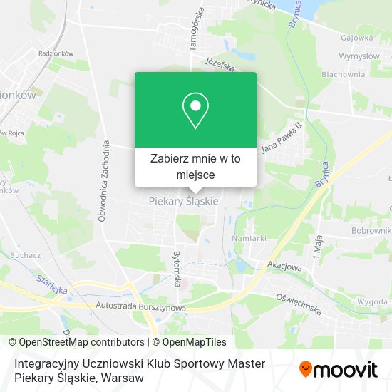 Mapa Integracyjny Uczniowski Klub Sportowy Master Piekary Śląskie