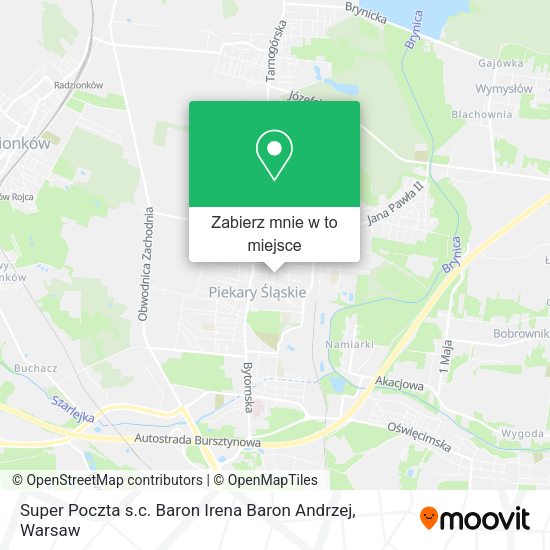 Mapa Super Poczta s.c. Baron Irena Baron Andrzej