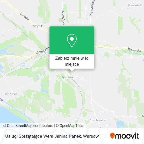 Mapa Usługi Sprzątające Wera Janina Panek