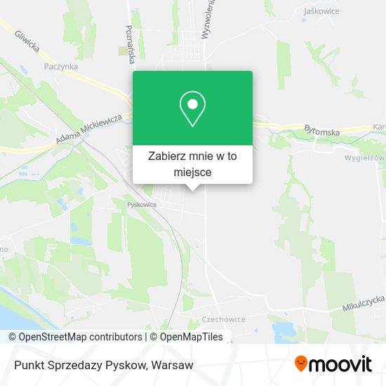 Mapa Punkt Sprzedazy Pyskow