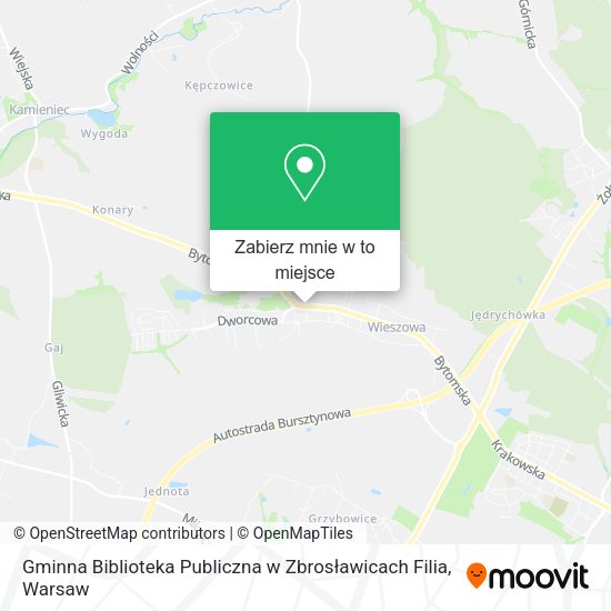 Mapa Gminna Biblioteka Publiczna w Zbrosławicach Filia