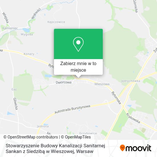 Mapa Stowarzyszenie Budowy Kanalizacji Sanitarnej Sankan z Siedzibą w Wieszowej