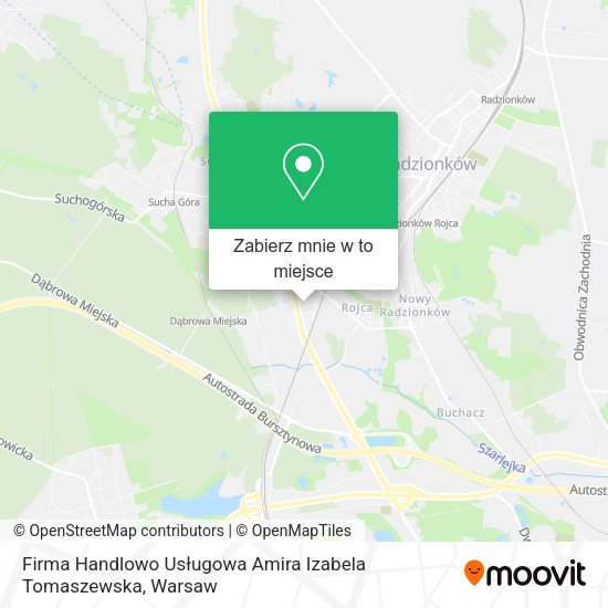 Mapa Firma Handlowo Usługowa Amira Izabela Tomaszewska