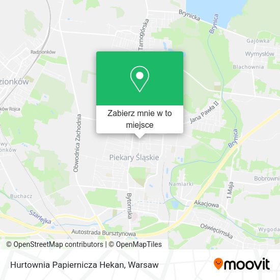 Mapa Hurtownia Papiernicza Hekan