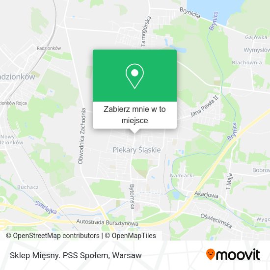 Mapa Sklep Mięsny. PSS Społem