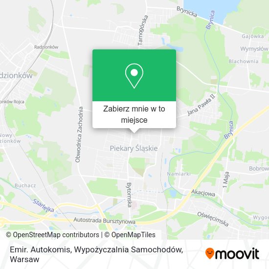 Mapa Emir. Autokomis, Wypożyczalnia Samochodów