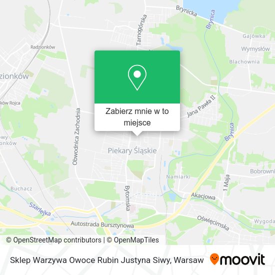 Mapa Sklep Warzywa Owoce Rubin Justyna Siwy