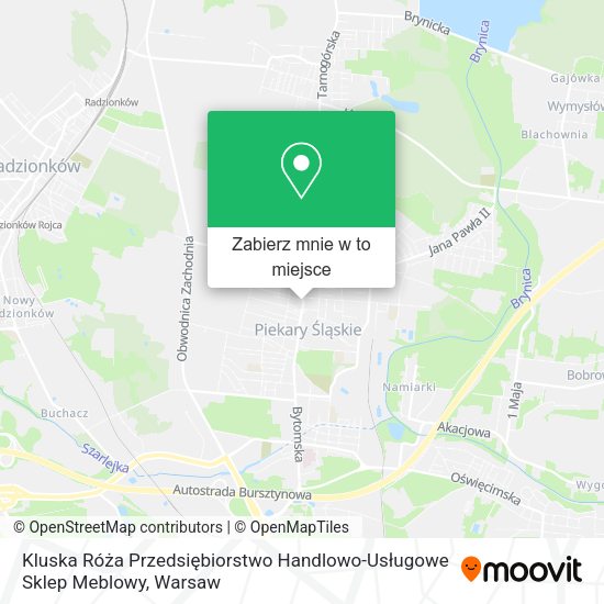 Mapa Kluska Róża Przedsiębiorstwo Handlowo-Usługowe Sklep Meblowy