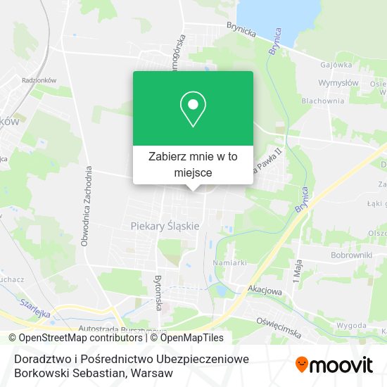 Mapa Doradztwo i Pośrednictwo Ubezpieczeniowe Borkowski Sebastian