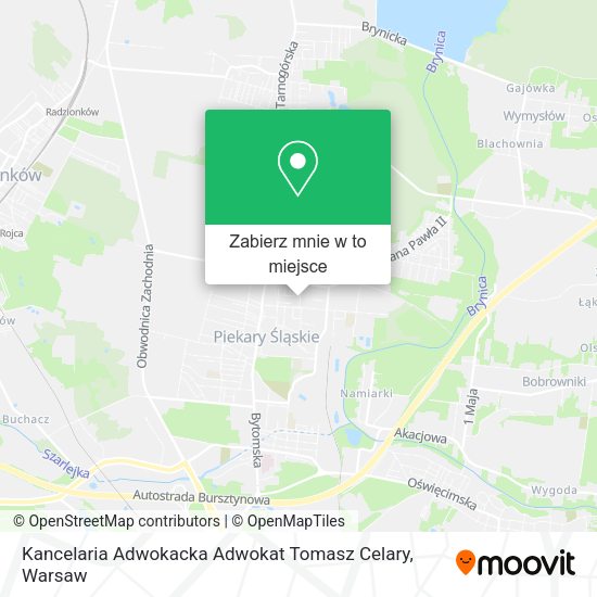 Mapa Kancelaria Adwokacka Adwokat Tomasz Celary