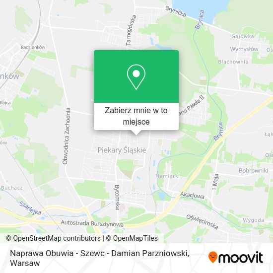 Mapa Naprawa Obuwia - Szewc - Damian Parzniowski