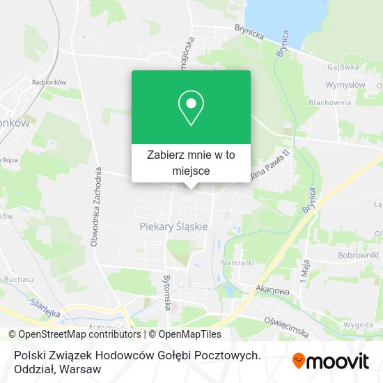 Mapa Polski Związek Hodowców Gołębi Pocztowych. Oddział