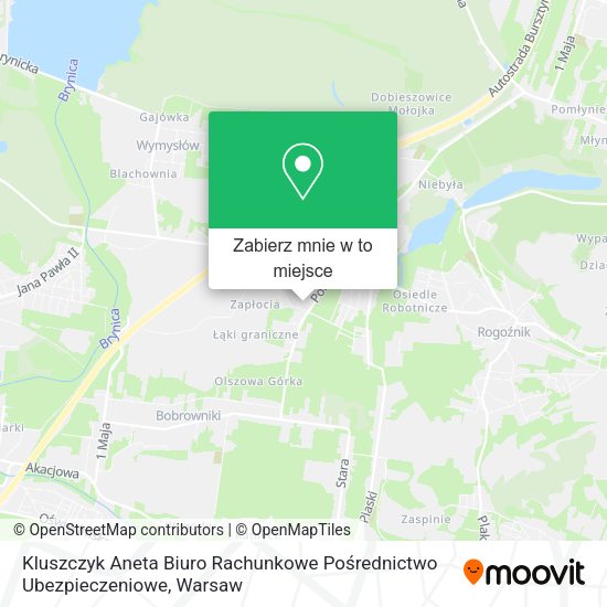 Mapa Kluszczyk Aneta Biuro Rachunkowe Pośrednictwo Ubezpieczeniowe