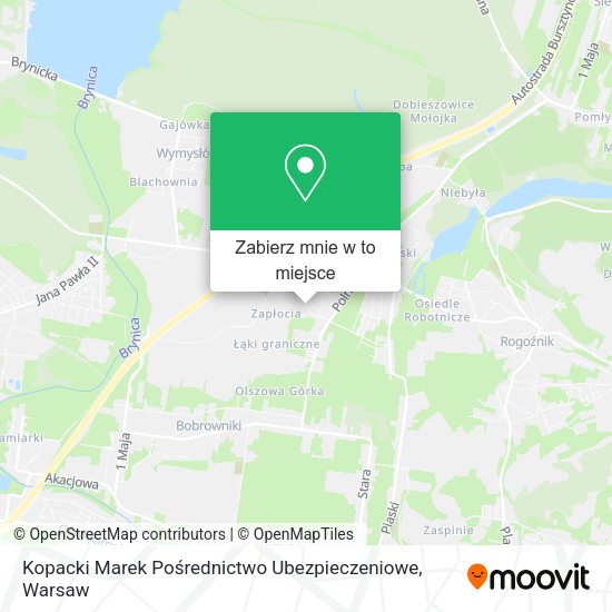 Mapa Kopacki Marek Pośrednictwo Ubezpieczeniowe