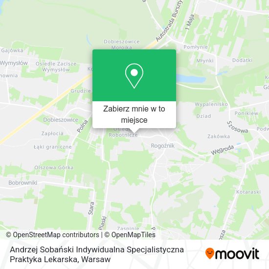 Mapa Andrzej Sobański Indywidualna Specjalistyczna Praktyka Lekarska