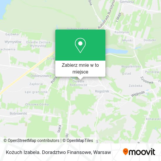 Mapa Kożuch Izabela. Doradztwo Finansowe