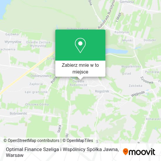 Mapa Optimal Finance Szeliga i Wspólnicy Spółka Jawna