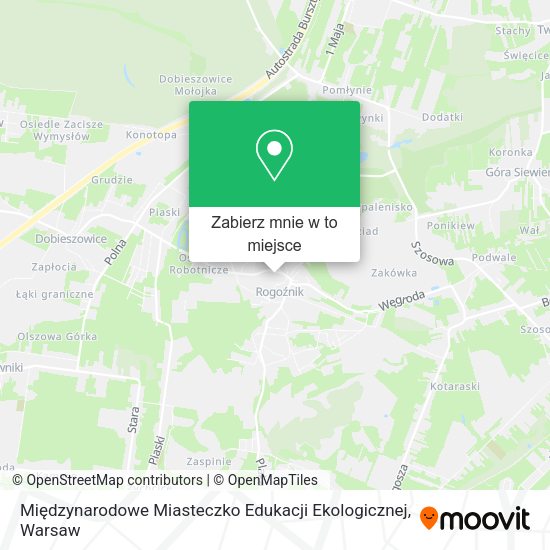 Mapa Międzynarodowe Miasteczko Edukacji Ekologicznej