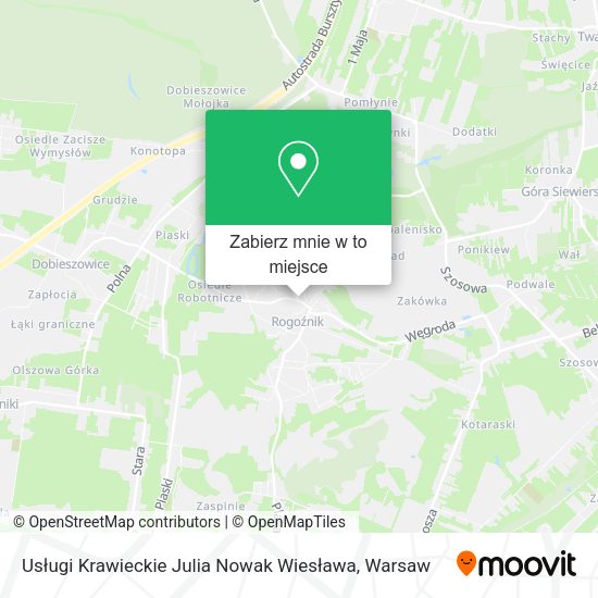 Mapa Usługi Krawieckie Julia Nowak Wiesława