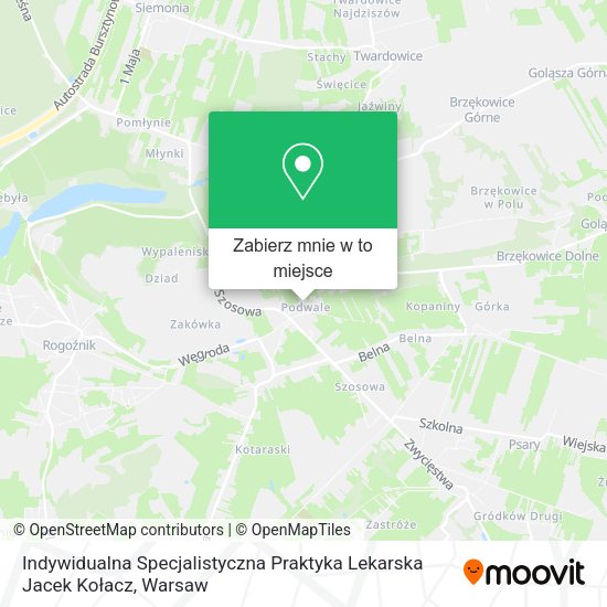 Mapa Indywidualna Specjalistyczna Praktyka Lekarska Jacek Kołacz