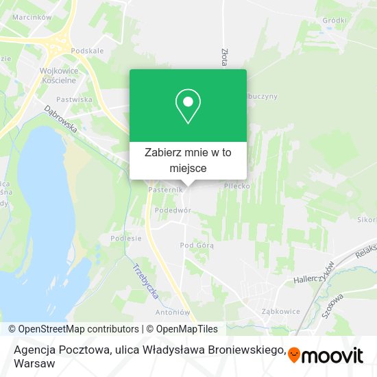 Mapa Agencja Pocztowa, ulica Władysława Broniewskiego