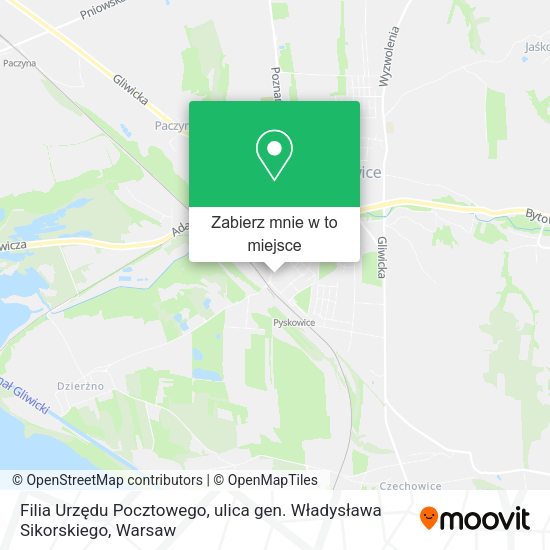 Mapa Filia Urzędu Pocztowego, ulica gen. Władysława Sikorskiego