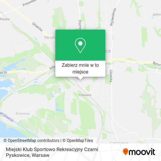 Mapa Miejski Klub Sportowo Rekreacyjny Czarni Pyskowice