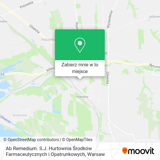 Mapa Ab Remedium. S.J. Hurtownia Środków Farmaceutycznych i Opatrunkowych