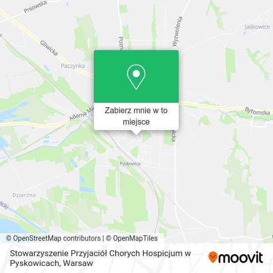 Mapa Stowarzyszenie Przyjaciół Chorych Hospicjum w Pyskowicach