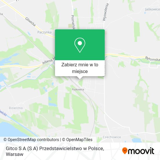 Mapa Gitco S A (S A) Przedstawicielstwo w Polsce