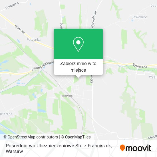 Mapa Pośrednictwo Ubezpieczeniowe Sturz Franciszek