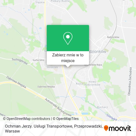 Mapa Ochman Jerzy. Usługi Transportowe, Przeprowadzki