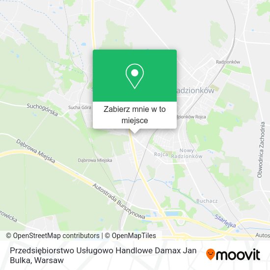 Mapa Przedsiębiorstwo Usługowo Handlowe Damax Jan Bulka