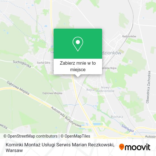 Mapa Kominki Montaż Usługi Serwis Marian Reczkowski