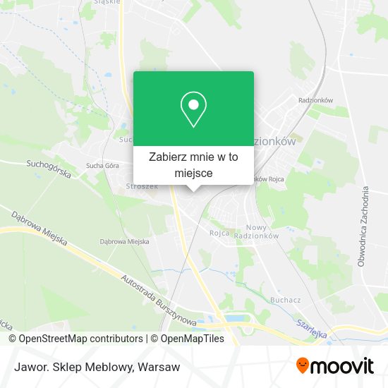 Mapa Jawor. Sklep Meblowy