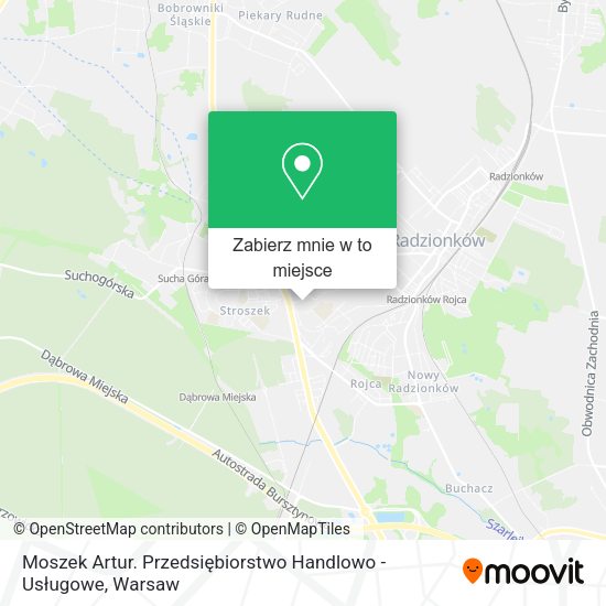 Mapa Moszek Artur. Przedsiębiorstwo Handlowo - Usługowe