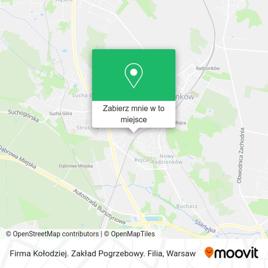 Mapa Firma Kołodziej. Zakład Pogrzebowy. Filia