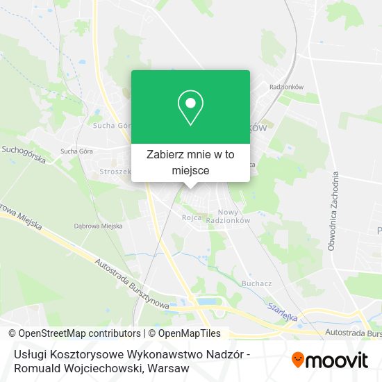 Mapa Usługi Kosztorysowe Wykonawstwo Nadzór - Romuald Wojciechowski