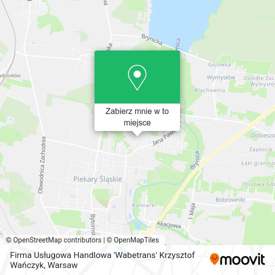 Mapa Firma Usługowa Handlowa 'Wabetrans' Krzysztof Wańczyk