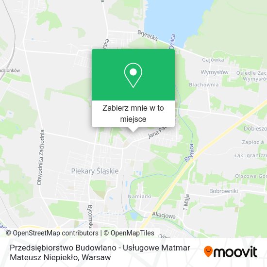 Mapa Przedsiębiorstwo Budowlano - Usługowe Matmar Mateusz Niepiekło