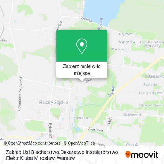 Mapa Zakład Usł Blacharstwo Dekarstwo Instalatorstwo Elektr Kluba Mirosław