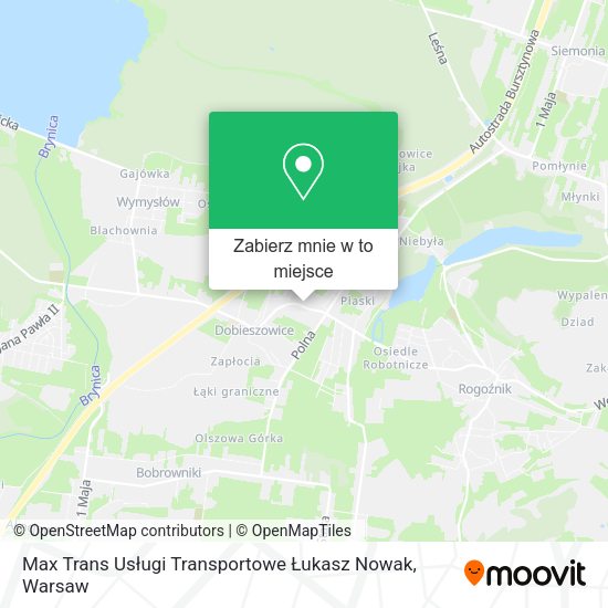 Mapa Max Trans Usługi Transportowe Łukasz Nowak