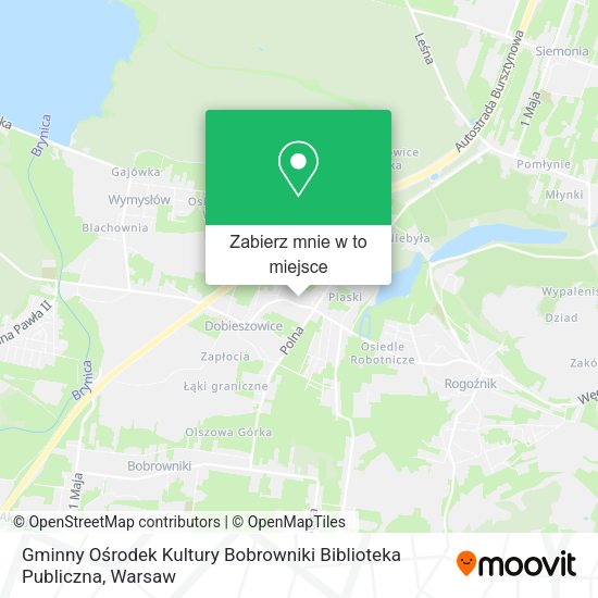 Mapa Gminny Ośrodek Kultury Bobrowniki Biblioteka Publiczna