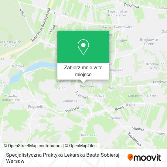 Mapa Specjalistyczna Praktyka Lekarska Beata Sobieraj