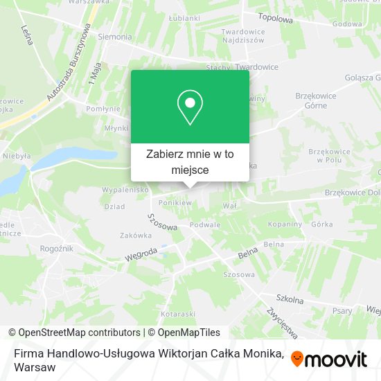 Mapa Firma Handlowo-Usługowa Wiktorjan Całka Monika