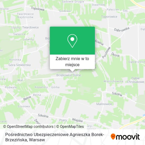 Mapa Pośrednictwo Ubezpieczeniowe Agnieszka Borek-Brzezińska