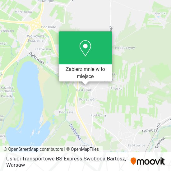 Mapa Uslugi Transportowe BS Express Swoboda Bartosz