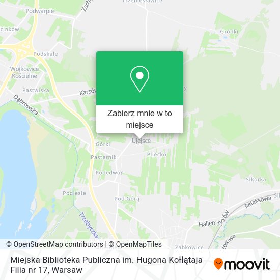 Mapa Miejska Biblioteka Publiczna im. Hugona Kołłątaja Filia nr 17