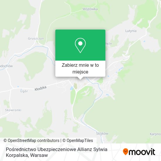 Mapa Pośrednictwo Ubezpieczeniowe Allianz Sylwia Korpalska